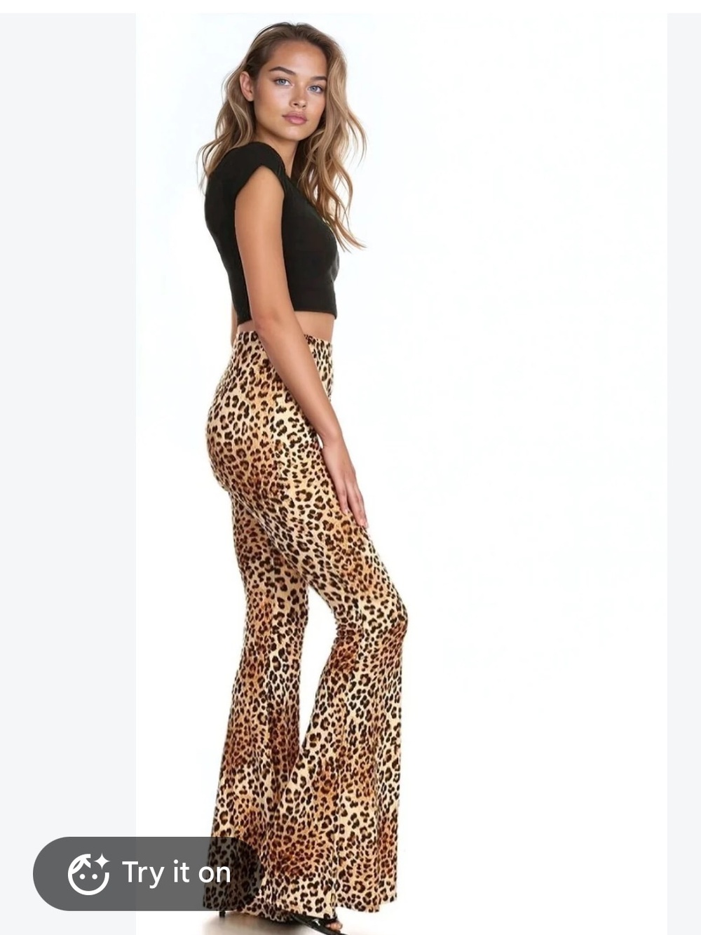 Vibe Leopard Print Wide-Leg Pants in Brown Multi